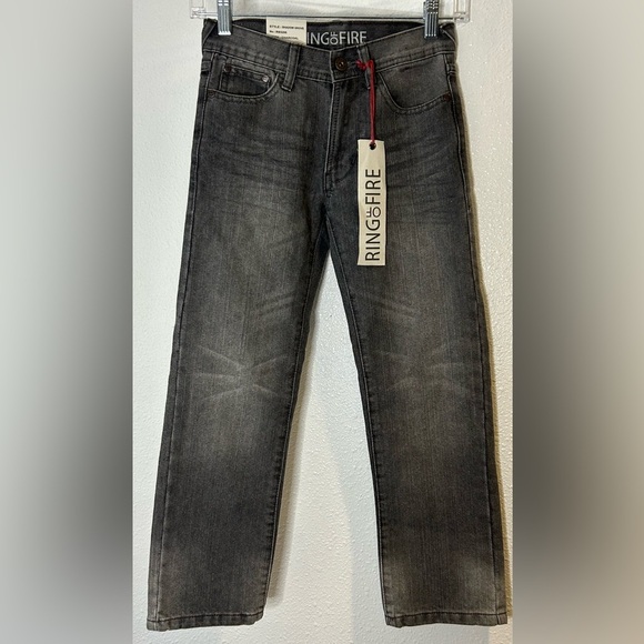 Ring of Fire Boys Gray Jeans Straight Cut Size 8 - Picture 1 of 6